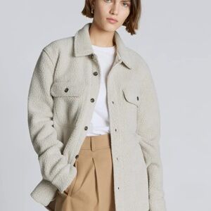 Everlane Light Tan Sherpa Shirt Jacket